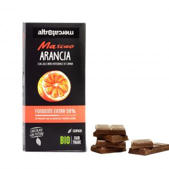 Mascao Cioccolato fondente extra con arancia bio 100g 